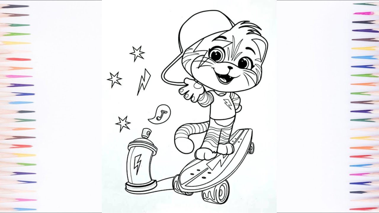 How to Color Funny Cat Coloring Cartoon 44 Cats Part 10