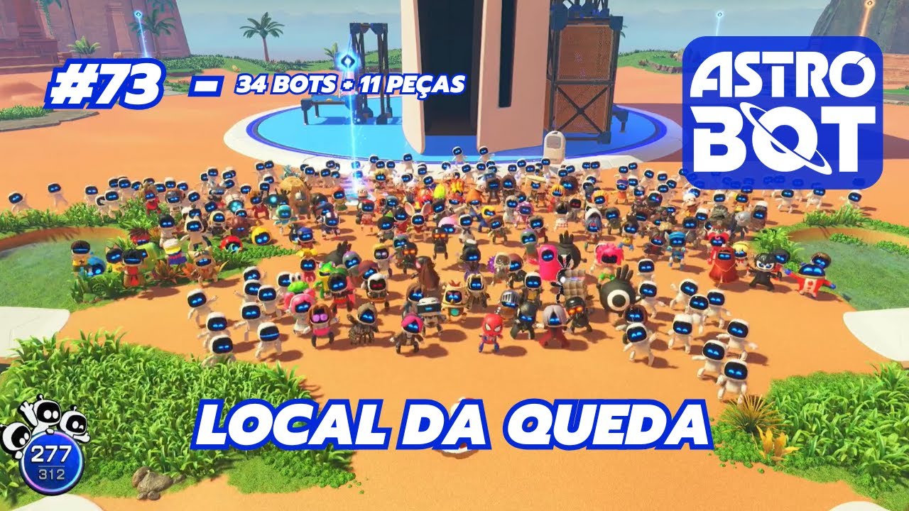 Astro Bot #73 – Local da Queda | 34 bots + 11 peças | Gameplay em Português [PS5]