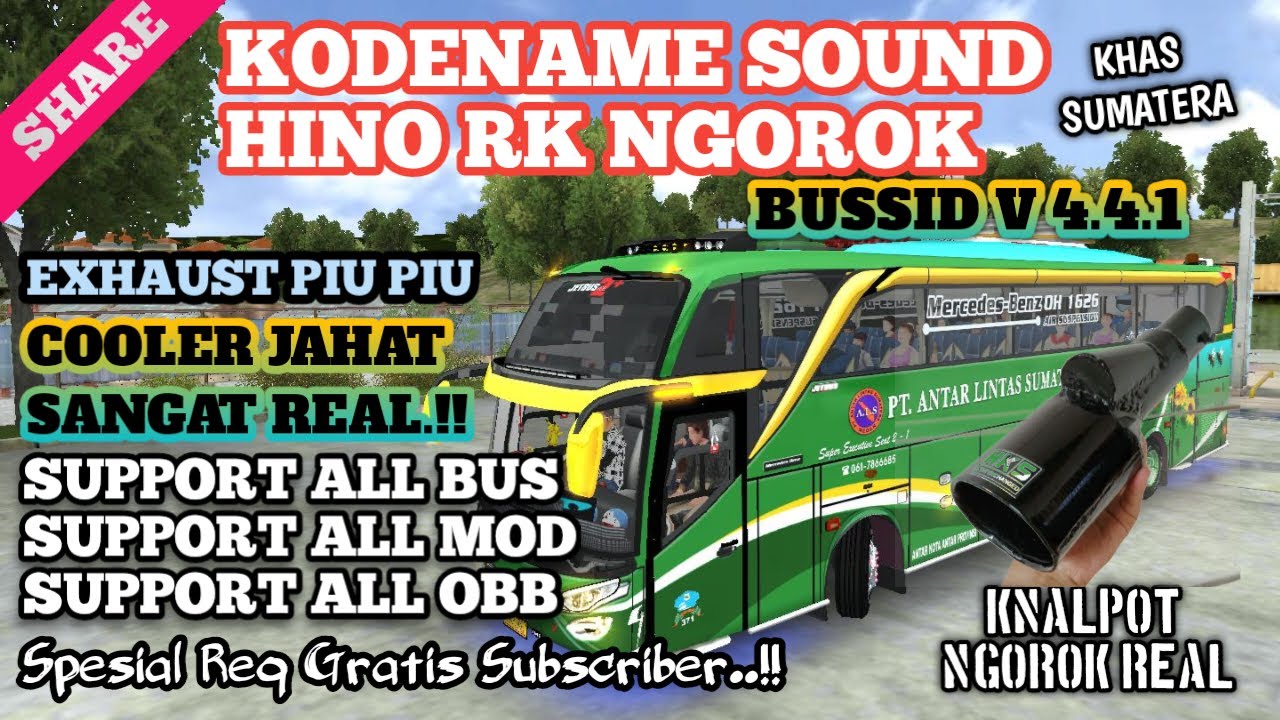 SHARE !! KODENAME SOUND HINO RK NGOROK COOLER JAHAT || BUSSID V4.4.1 || SUPPORT ALL MOD