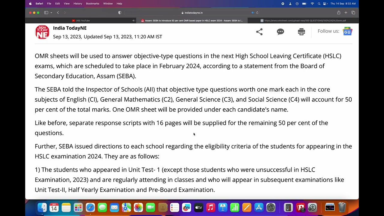 HSLC, OMRC SHEET NE GARAOJAMA #DIMASARAO KEREB BO NAILAI LA