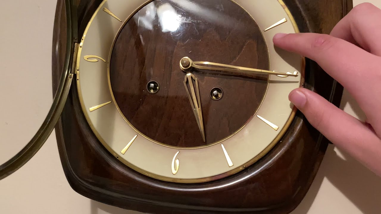 Forestville Apple Mid Century Modern Hangar clock with Bim Bam Chimes