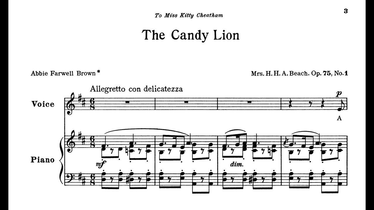 Amy Marcy Beach - Candy Lion, Op.75 No.1