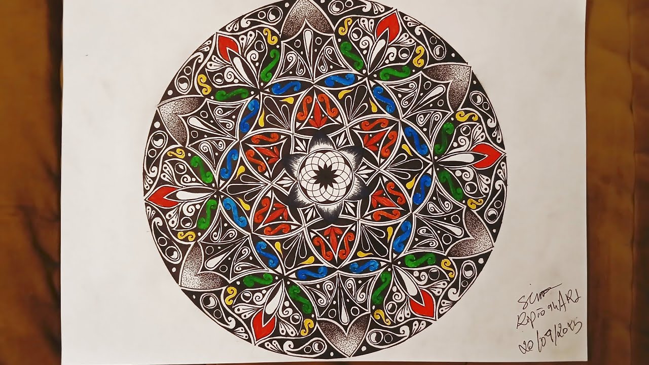 How to draw Mandala Art for beginners |colorful Mandala | Doodle/Zentangle drawing | Step by Step |