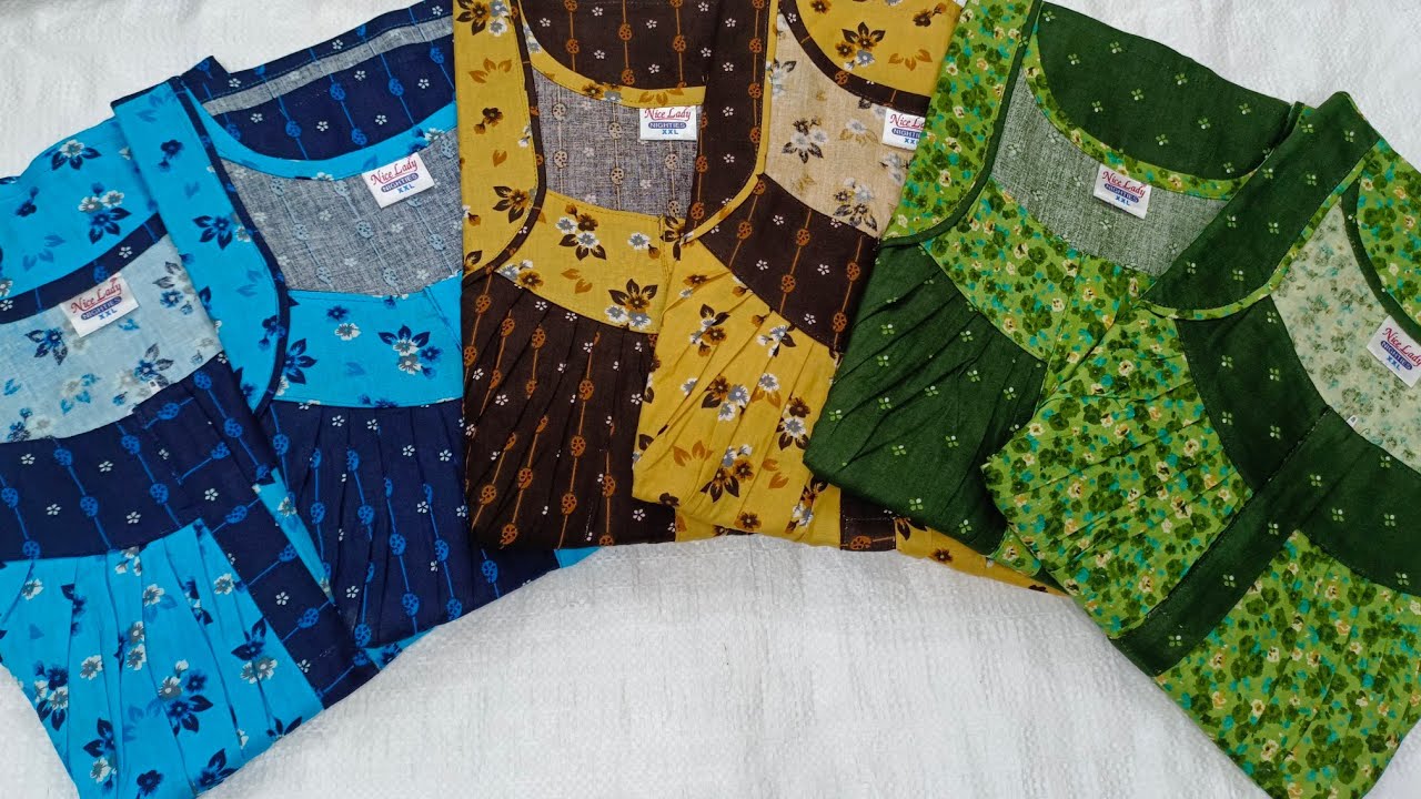 😱pure cotton nighty offer 😍any 4 designer nighties ₹999😍🤩#premium #wow #design #new