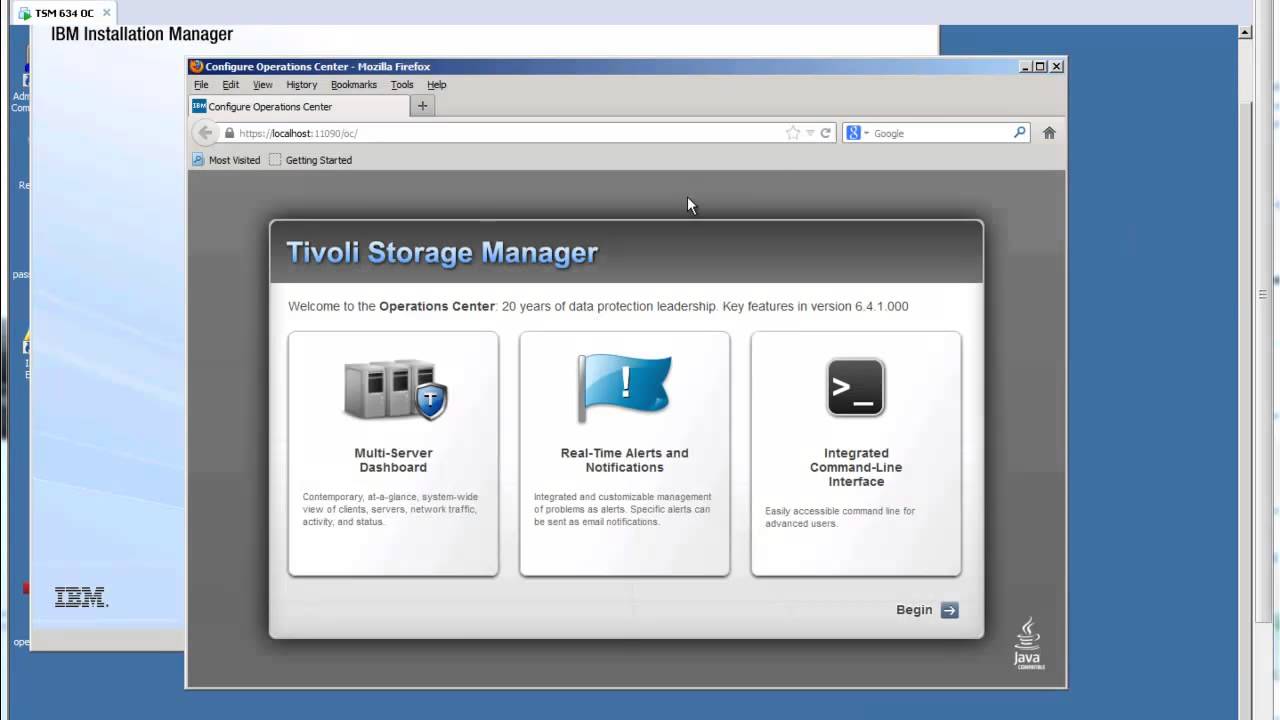 Tivoli Storage Manager 6.4.1 Operations Center install and config - Demo