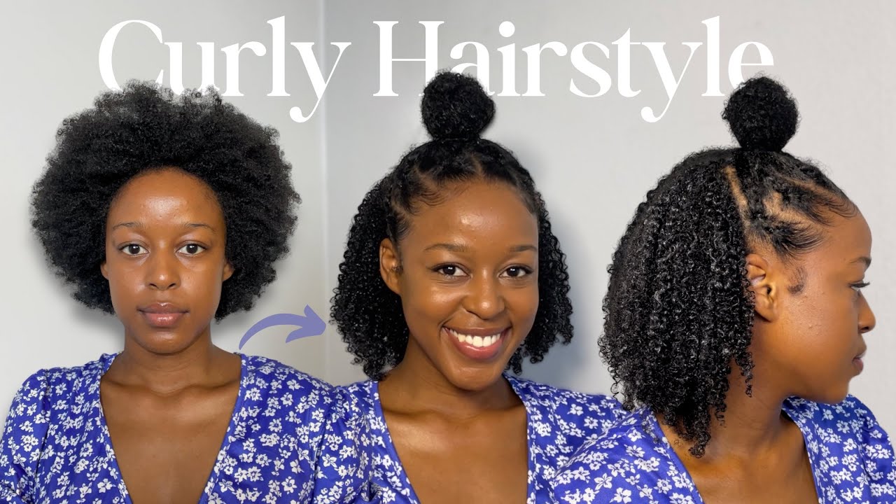 EASY Curly Hairstyle for type 4b Natural Hair | how to get glossy curls