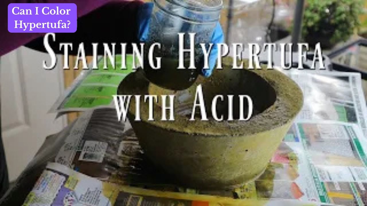 Staining Hypertufa Pots with Chemicals. Easy Acid Staining.