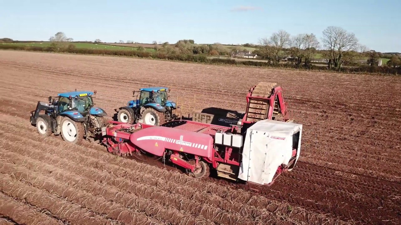 Grimme potato harvester