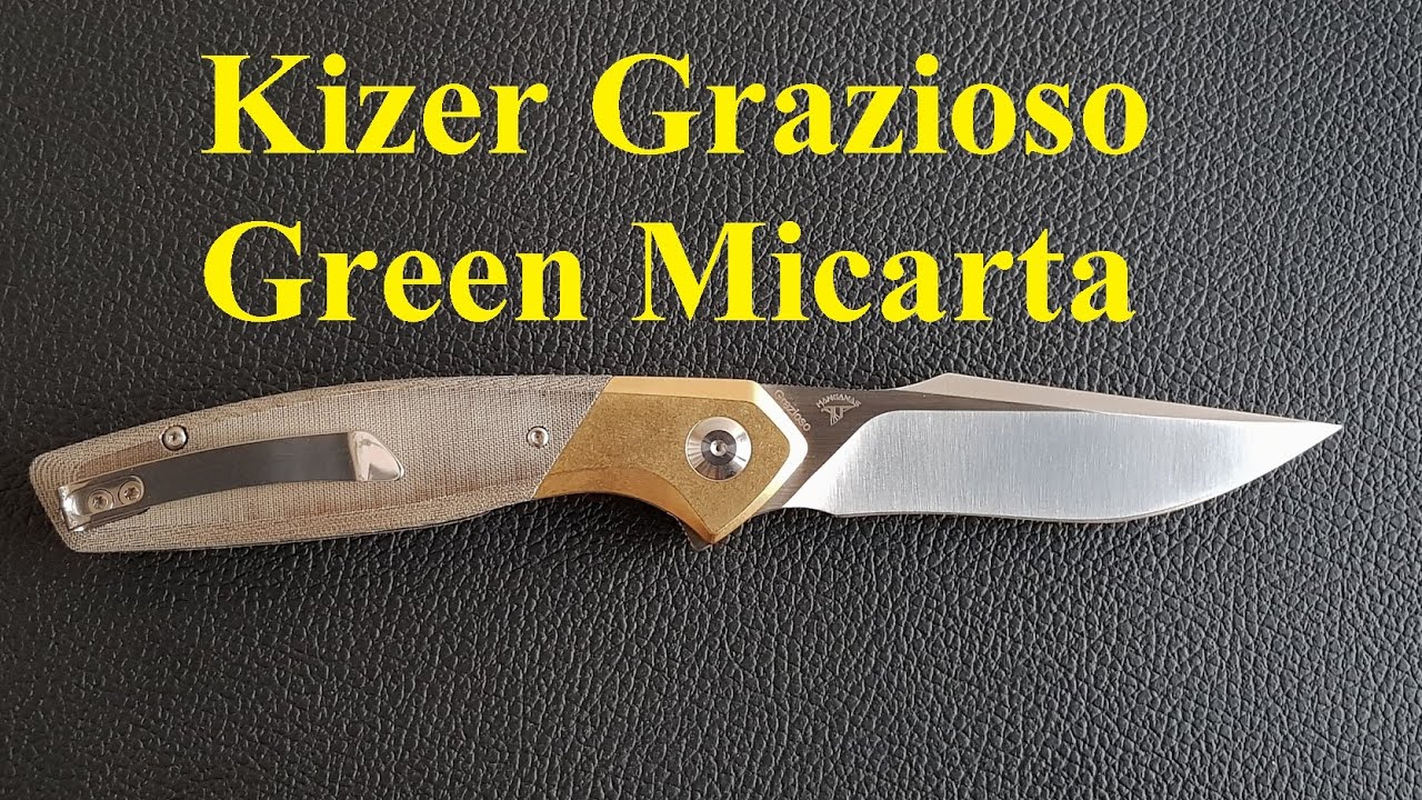 Kizer Grazioso Green Micarta/Brass