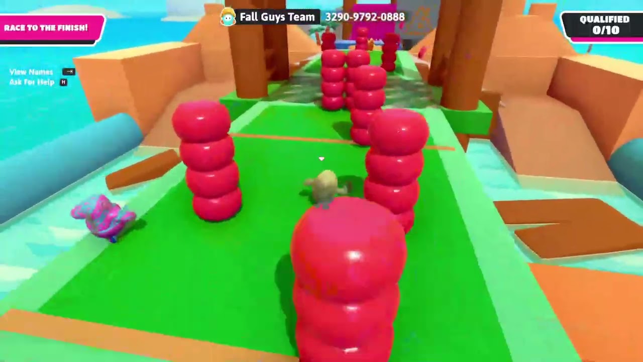 me and wife winnning in fallguys