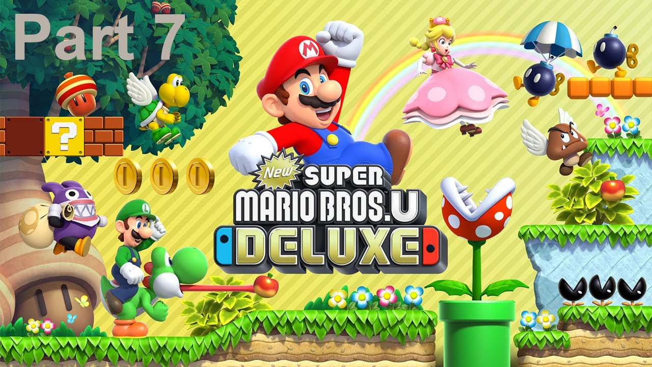 New Super Mario Bros. U Deluxe Part 7 - Welt 7 Zuckerwattenwolkenzone und Ludwig