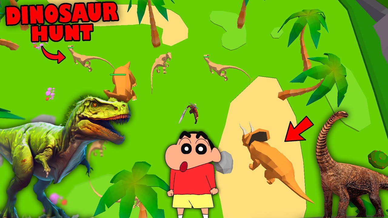 NOOB vs PRO vs HACKER in DINOSAUR HUNT with SHINCHAN and CHOP