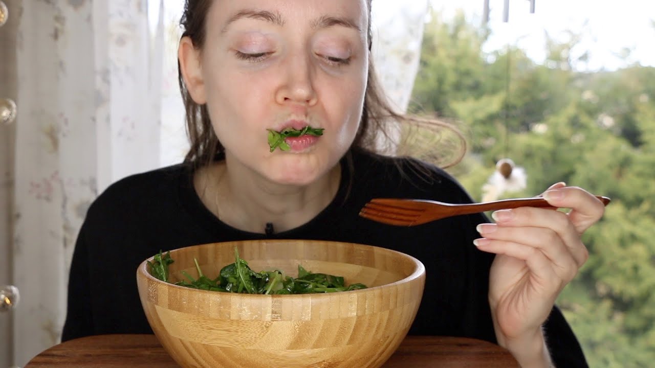 ASMR Whisper Eating Sounds | Crunchy | Red Riding Hood Salad