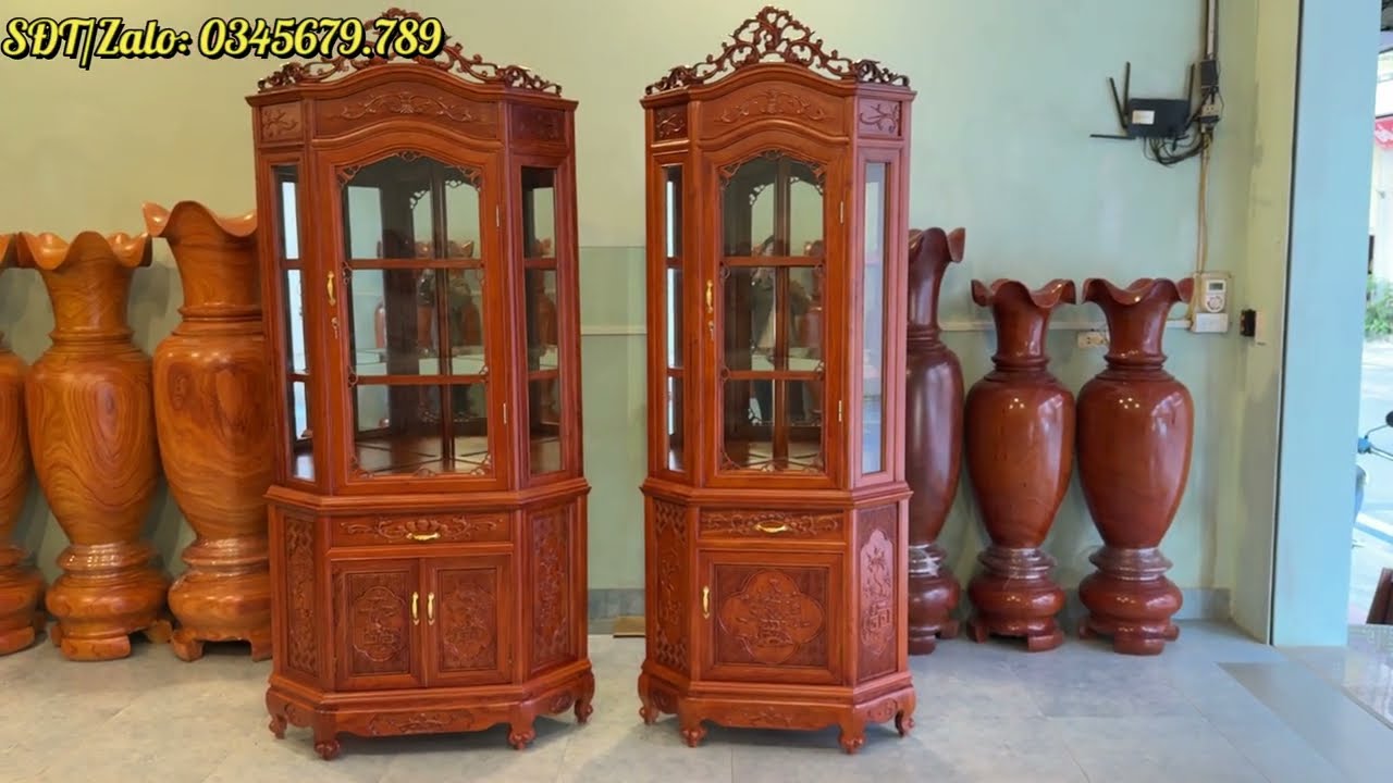 2 Mẫu Tủ Góc Hương Đá Đục Máy CNC Giá Chỉ Từ 10 Triệu