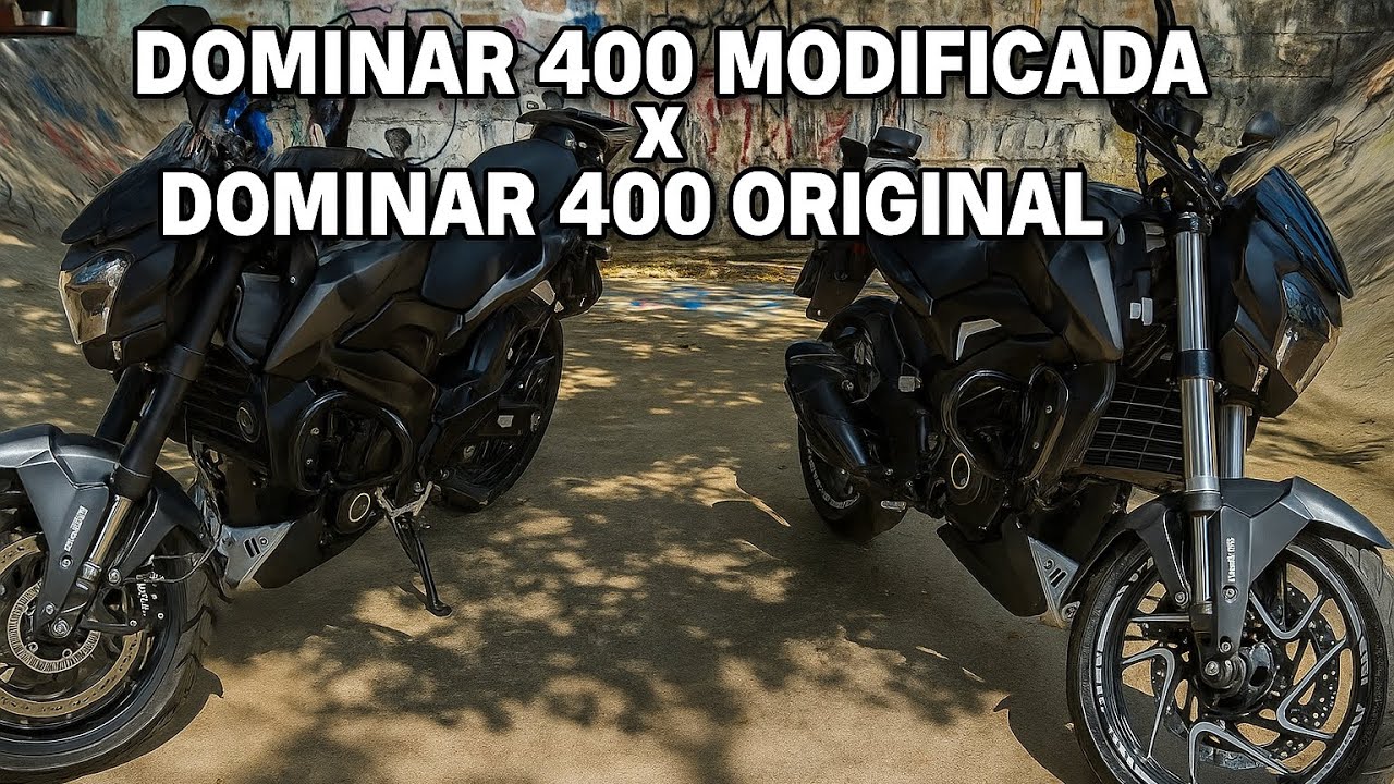 DOMINAR 400 MODIFICADA PIÃO 16 FILTRO E ESCAPE CONTRA DOMINAR 400 ORIGINAL 