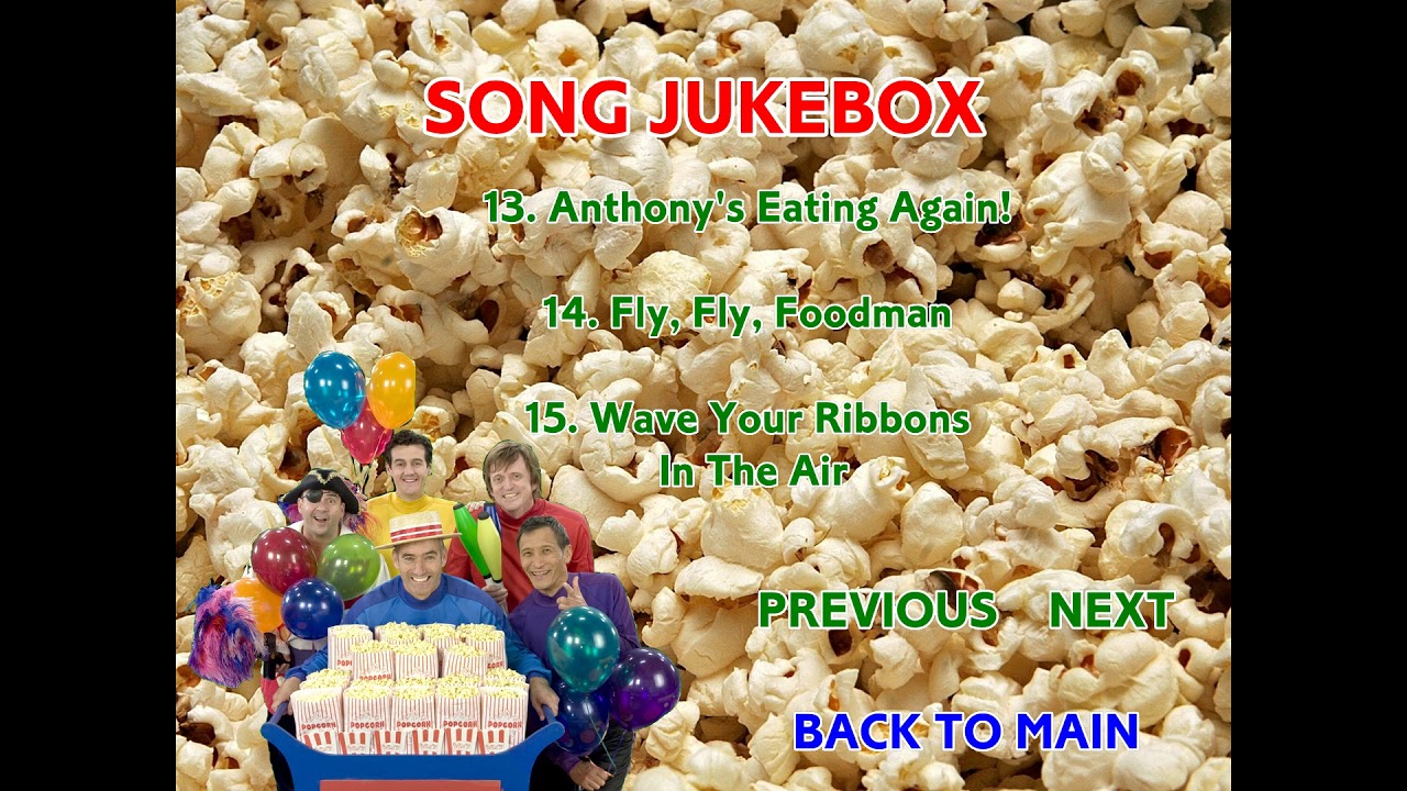 The Wiggles + The Hooley Dooleys - Hot Poppin' Popcorn + Roll Up! Roll Up! 2018 re release DVD Menu