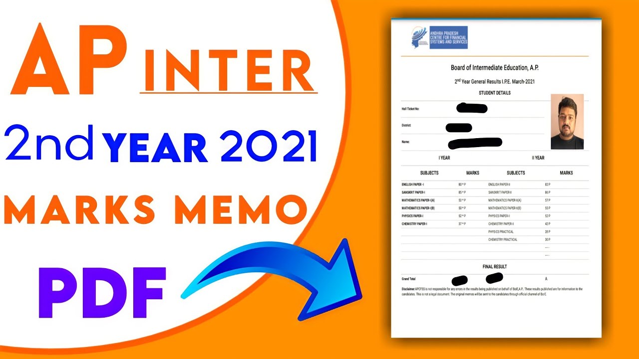 How To Download AP Inter 2nd Year Marks Memo 2021 Pdf Telugu