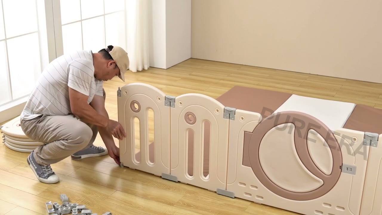 Foldable Baby Playpen with House | Star-Moon Installation steps
