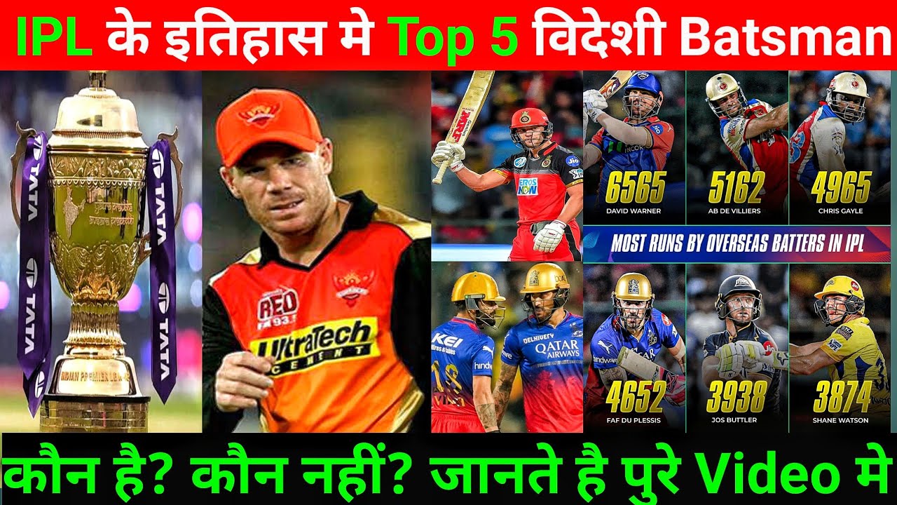 IPL 2026 II IPL के इतिहास मे Top 5 विदेशी Batsman कौन LIST  मे कौन नहीं 