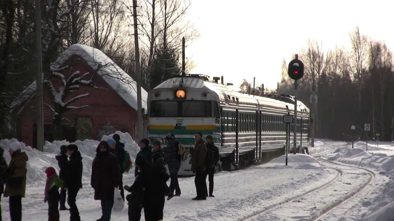 Дизель-поезд ДР1А-312 в ст. Кийза / DR1A-312 at Kiisa station