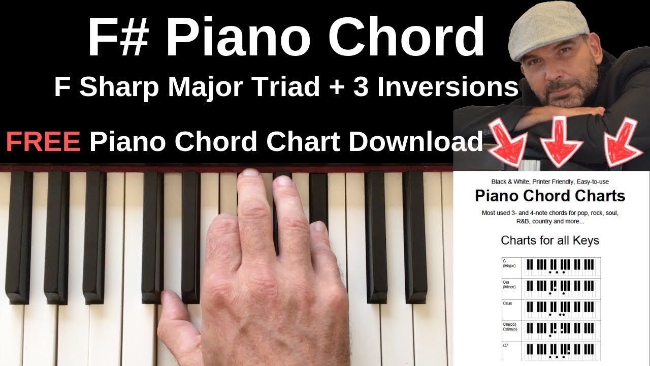 F# Piano Chord | F Sharp Major + Inversions Tutorial + FREE Chord Chart