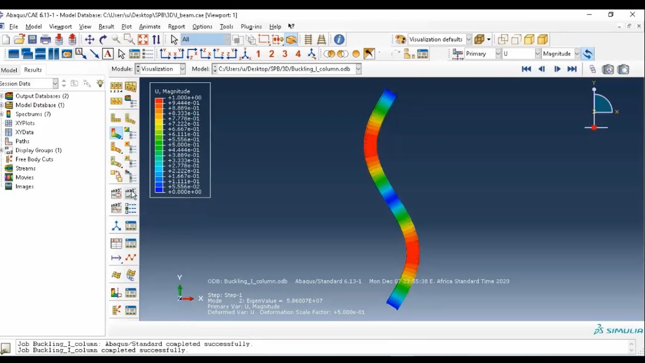 Buckling in Abaqus at eigenvalues 2