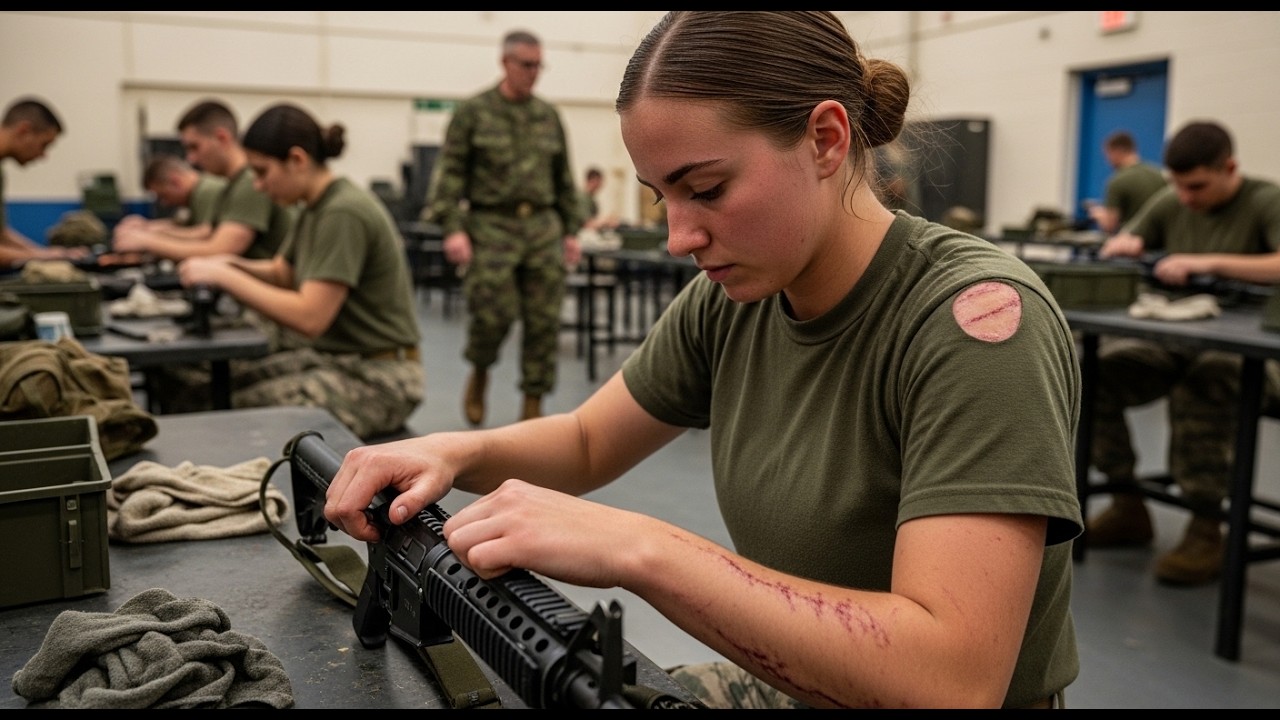 The “Recruit” Was Just Cleaning Her Weapon — Until the General Saw Her SEAL Scars and Went Silent