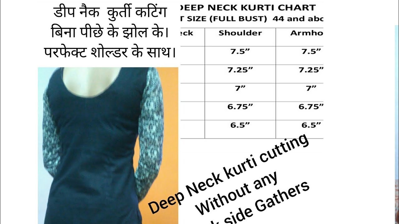 Deep  Back neck Kurti Cutting.without any back wrinkles.