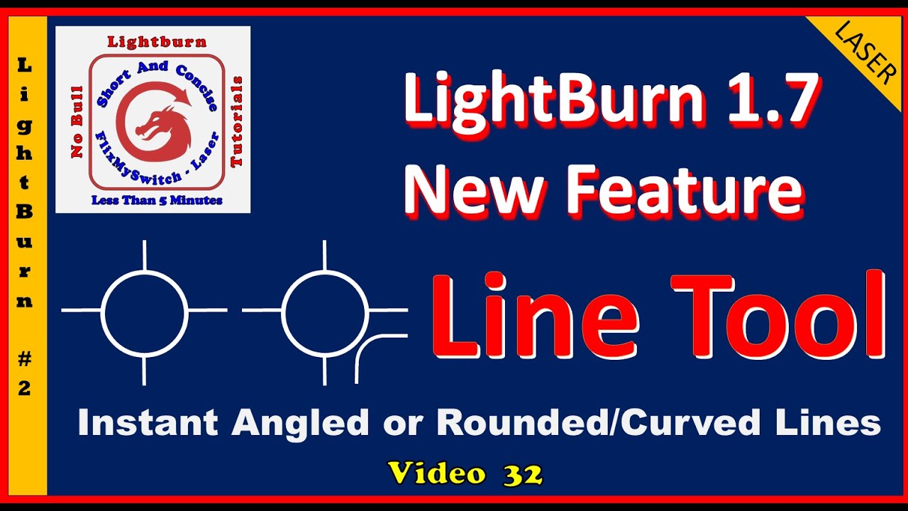 How to Lightburn line tool instant angled or curved rounded lines