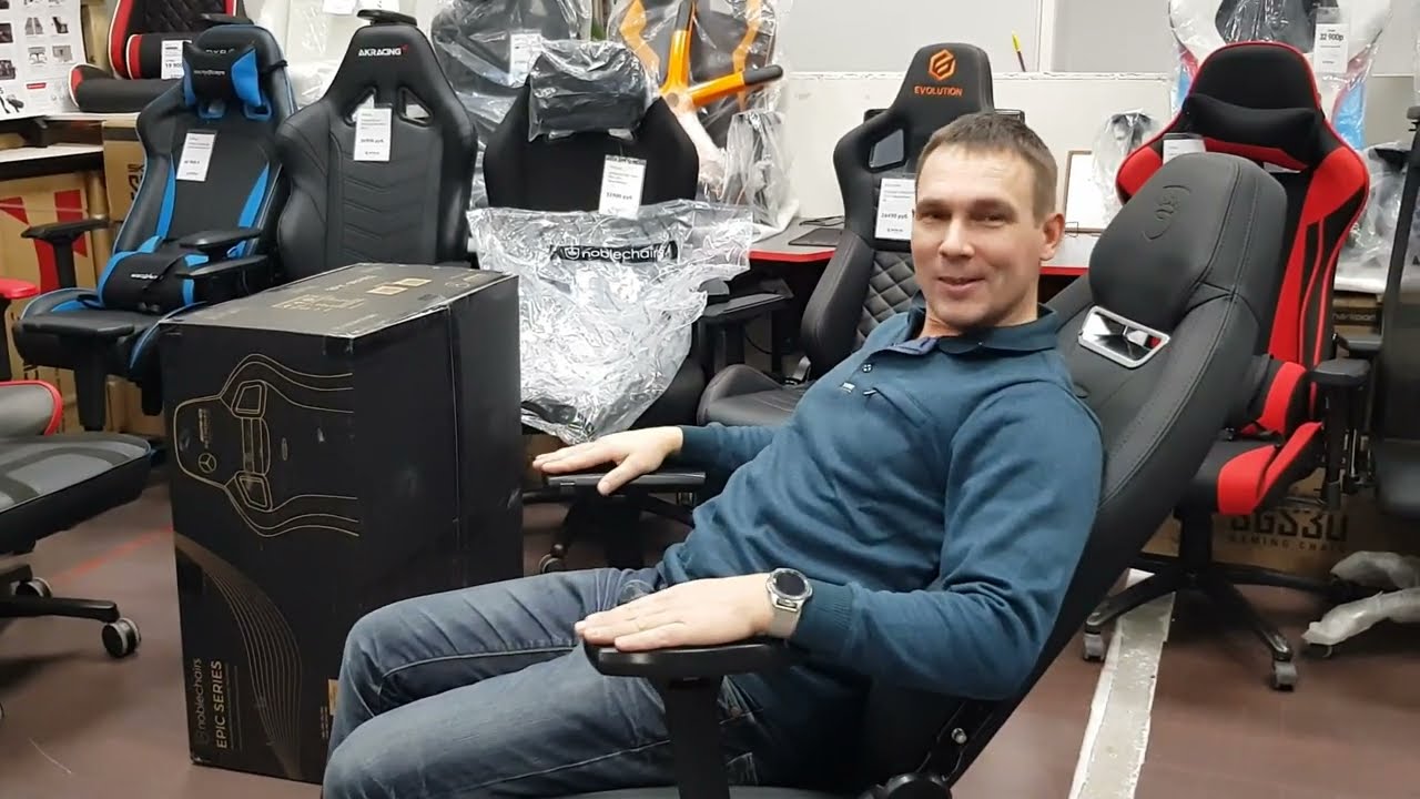 Первая распаковка в России кресло Noblechairs LEGEND BLACK EDITION