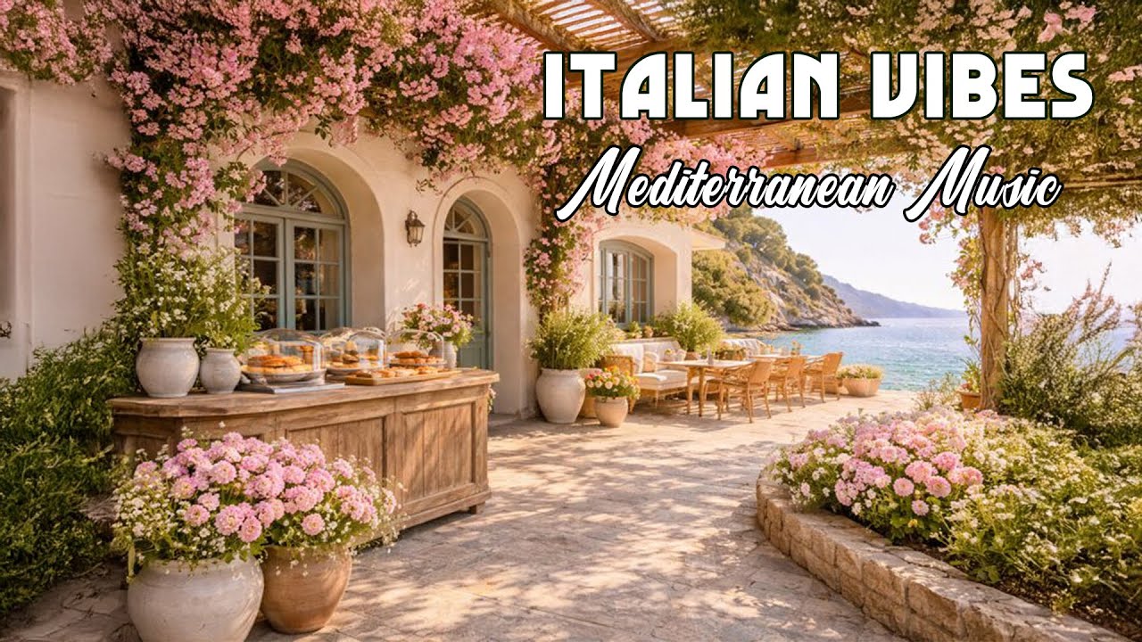 🎶 Italian Vibes & Mediterranean Music 🎶 1+ Hour Scenic Amalfi Coast & Lake Como Relaxation 4K