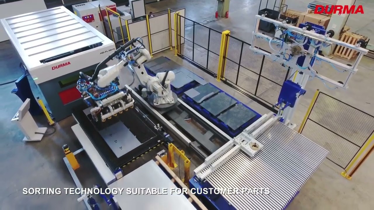 Durma Laser Cutting. Parts sorting robotic application.