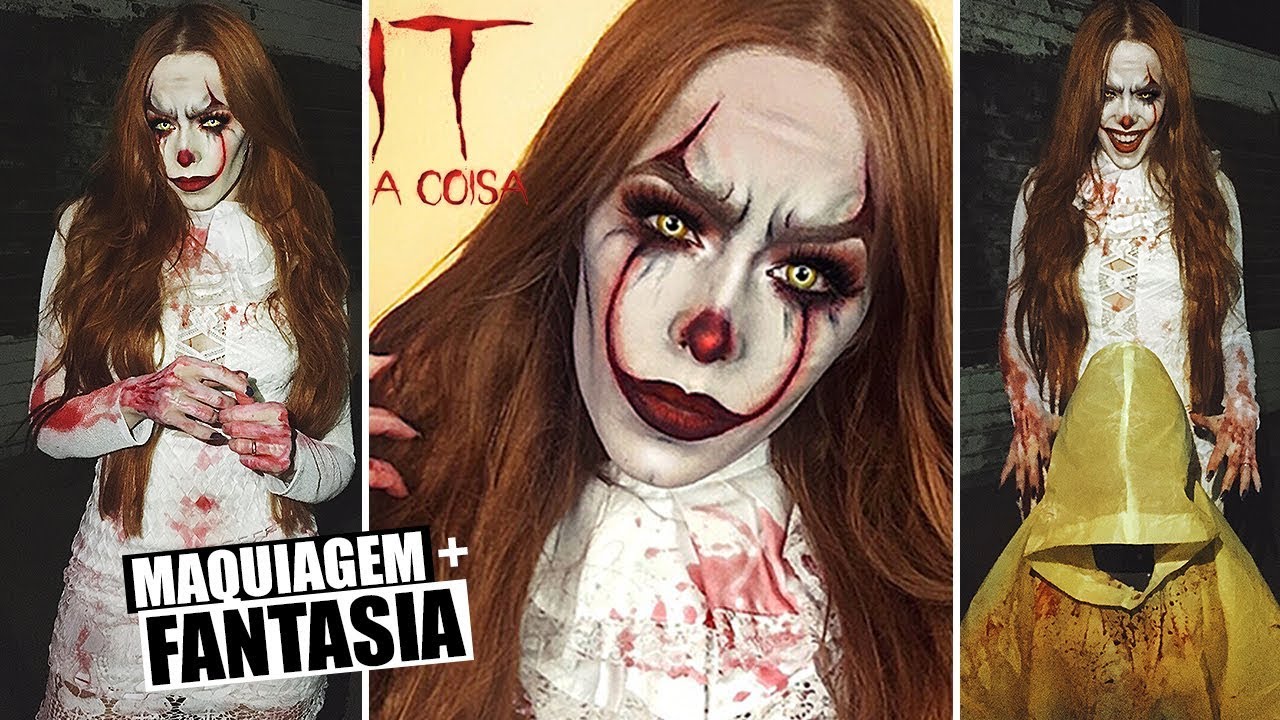 PALHAÇO PENNYWISE IT A COISA - MAQUIAGEM HALLOWEEN ♥