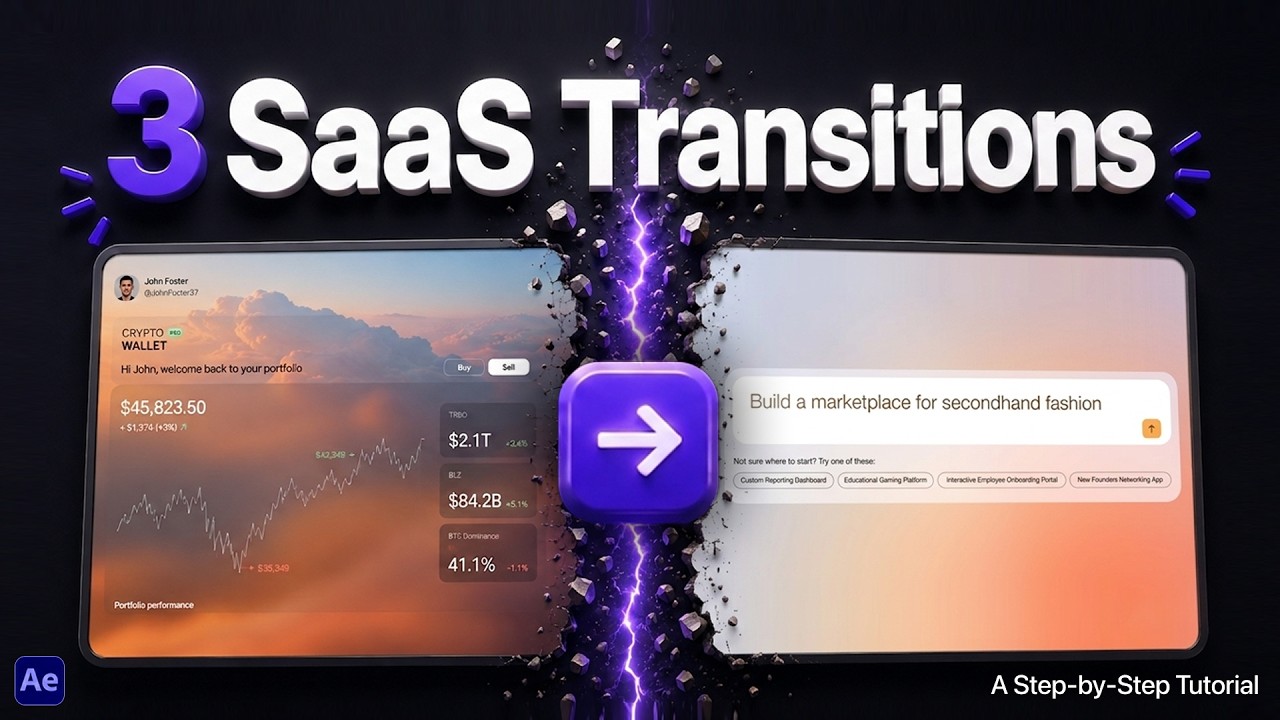 Top 3 Most Used SaaS Video Transitions | Step-by-Step After Effects Tutorial