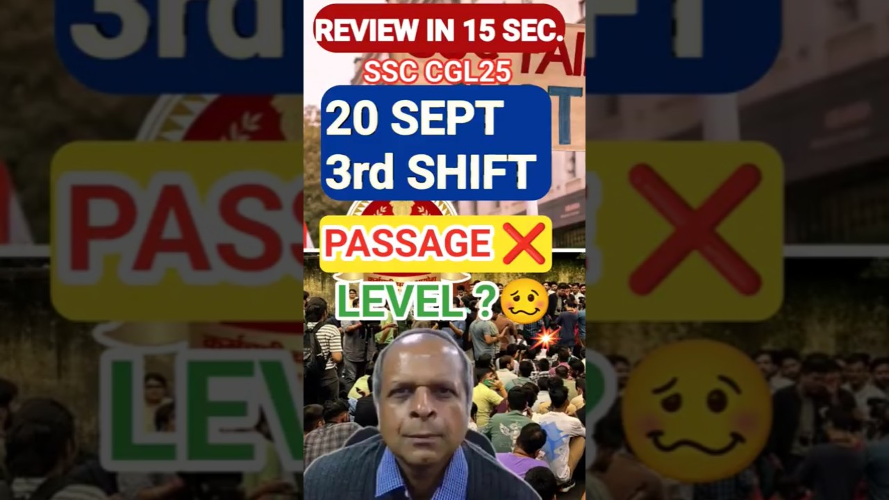 3rd SHIFT 20 SEPT || ANALYSIS || REVIEW #ssccgl #exam #review #shift1analysis #sscmentorakshayraj