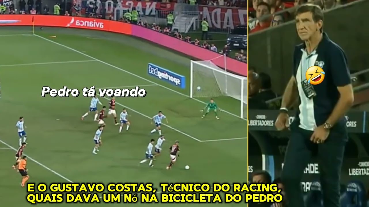 O Gustavo Costas, t&eacute;cnico do Racing, passou mal com a bicicleta de pedro