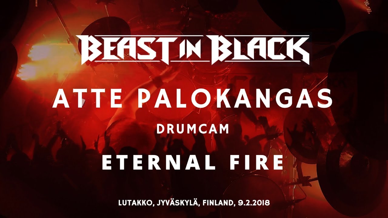Atte Palokangas Beast In Black Drumcam 'Eternal Fire' / 9.2.2018 Lutakko
