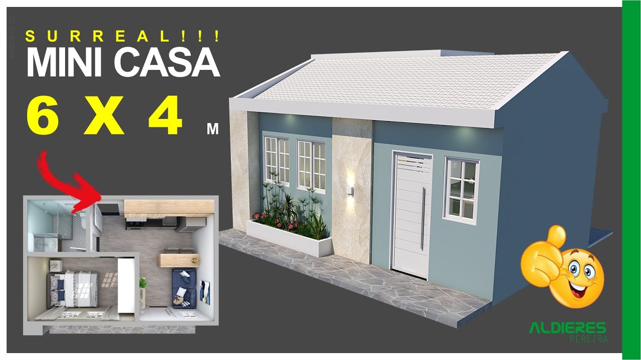 Surreal!!! Mini casa 6 x 4 metros – Incrível 24m²/ casa de baixo custo