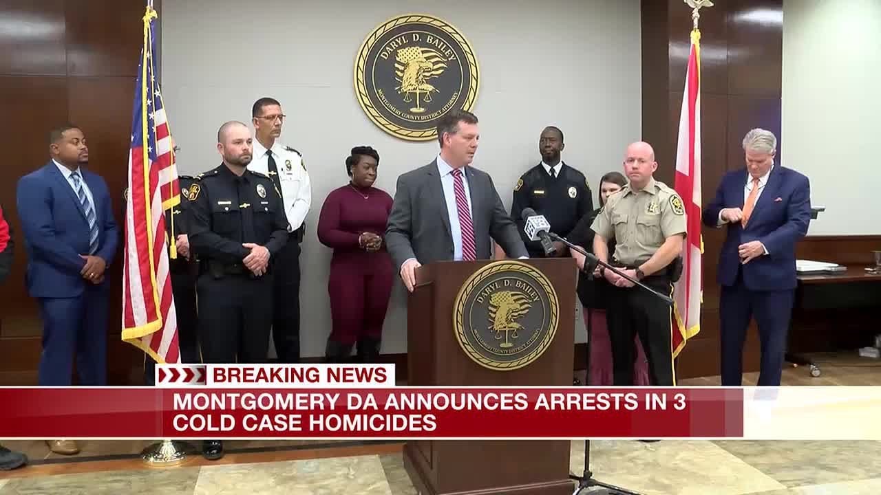 Montgomery DA announces arrests in 3 cold case homicides