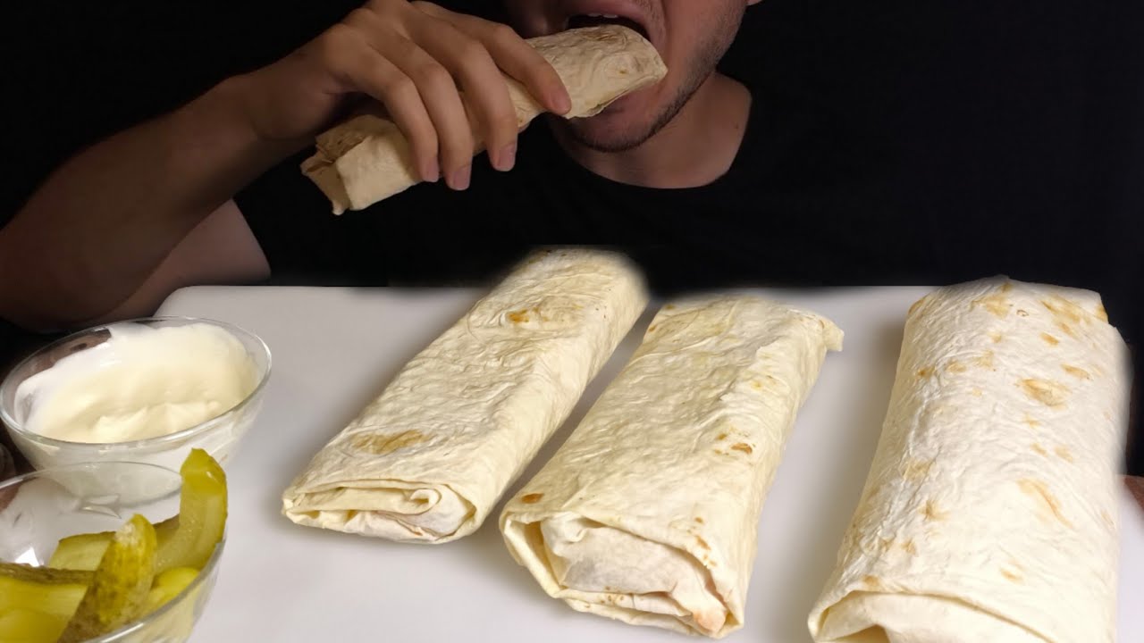 ASMR Eating Shawarma 🌯 | No Talking | Half Face