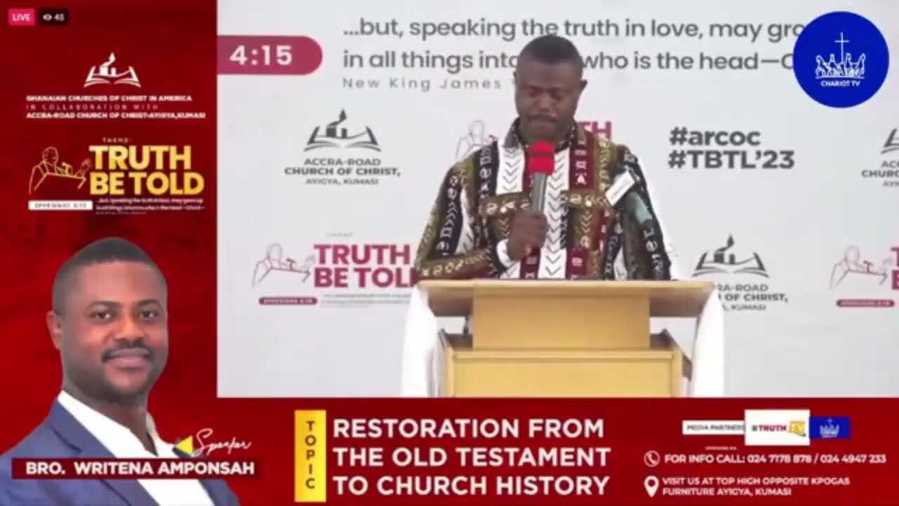 “Restoration From The Old Testament To Church History” - Bro. Writena Amponsah