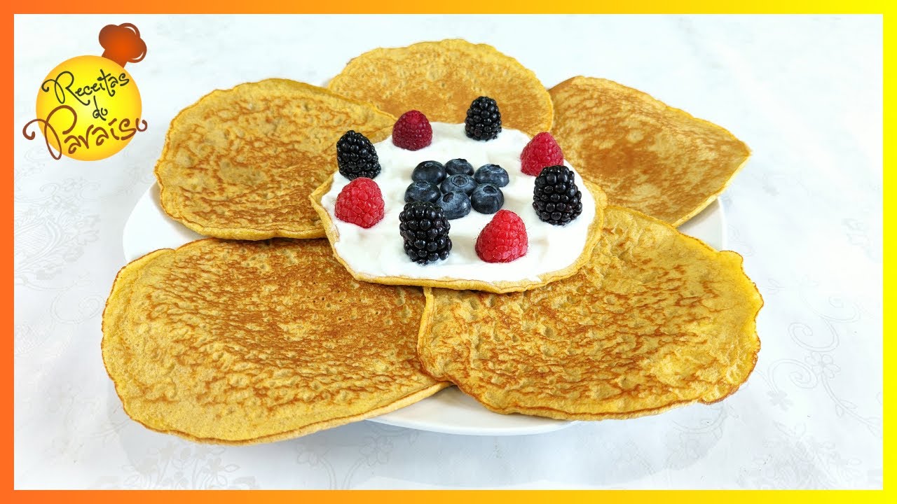 PANQUECAS COM FARINHA DE AMÊNDOA E AVEIA, IOGURTE E FRUTOS VERMELHOS |🍎  Receitas do Paraíso
