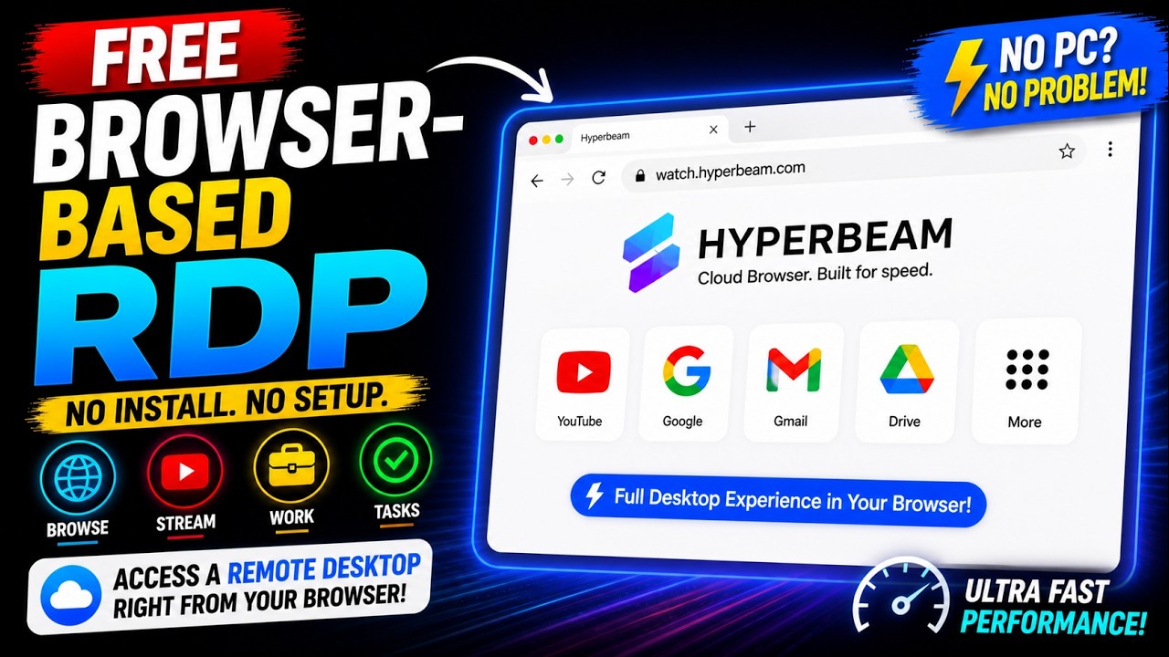 Free Cloud PC in Browser 🚀 | Hyperbeam Full Tutorial (No Install Needed)