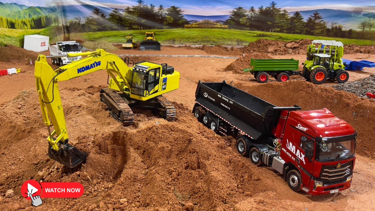 RC Mini City Build 7‼️MASSIVE Earth Filling! RC Truck, Excavator & Bulldozer Prep The Site!