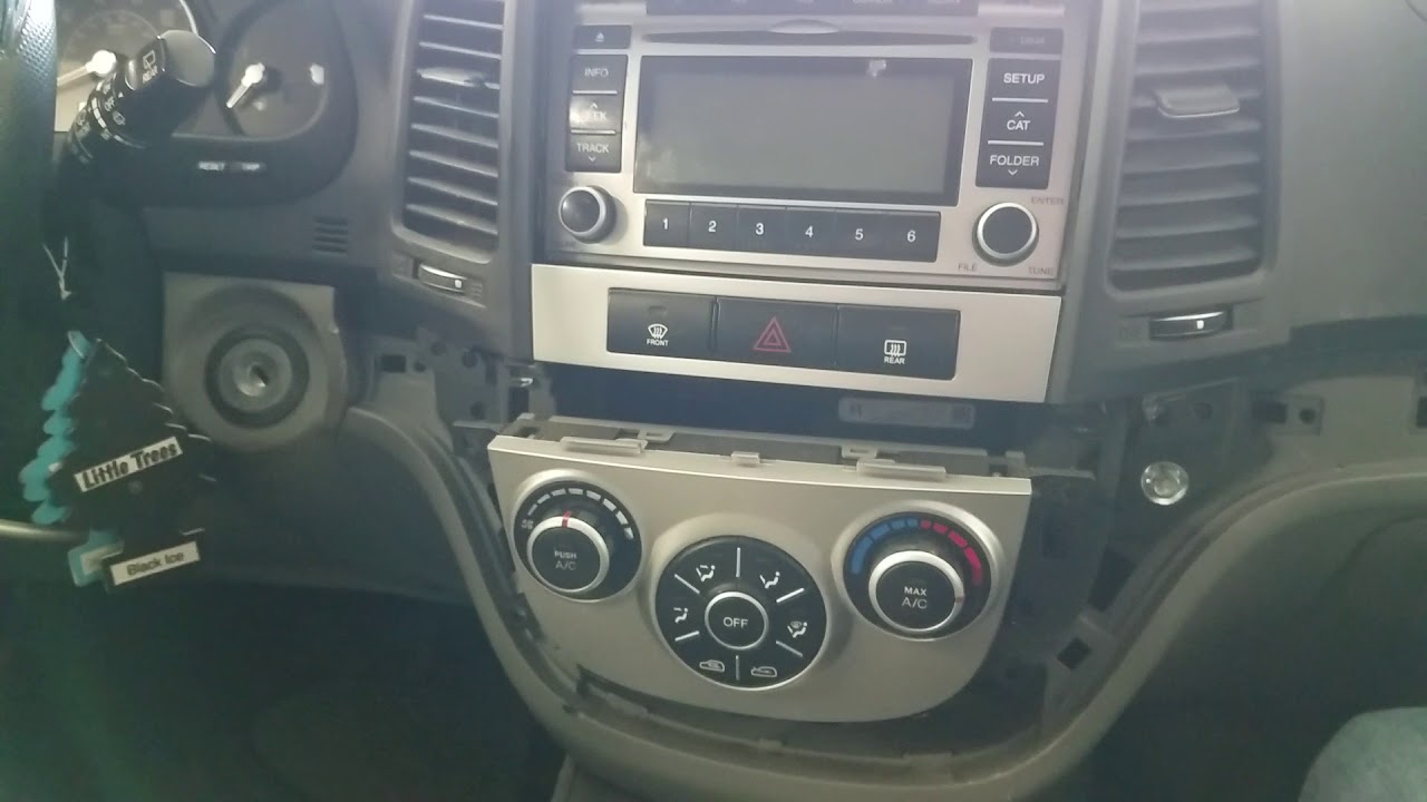 How to remove cluster dash radio and climate control on 2009 Hyundai Santa Fe