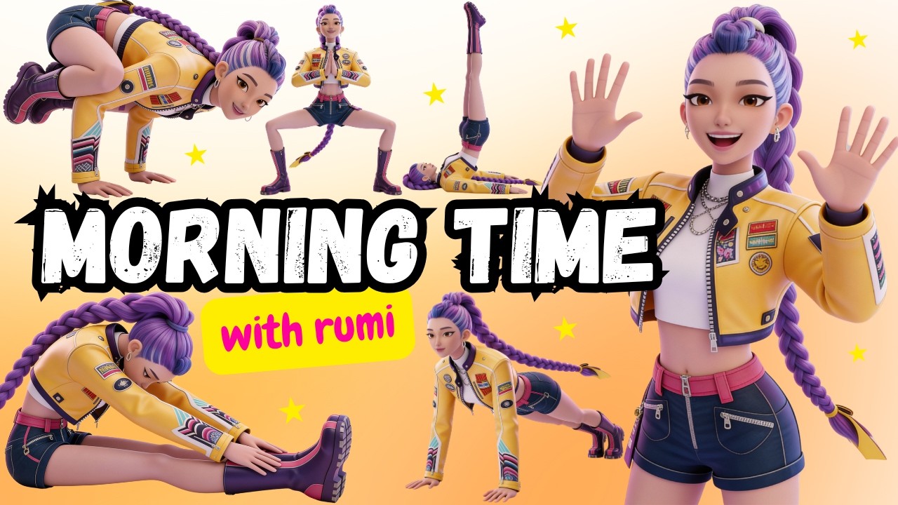 Morning Wake Up Yoga for Kids | Start Your Day with Rumi Kpop Demon Hunters | Huntrix ☀️