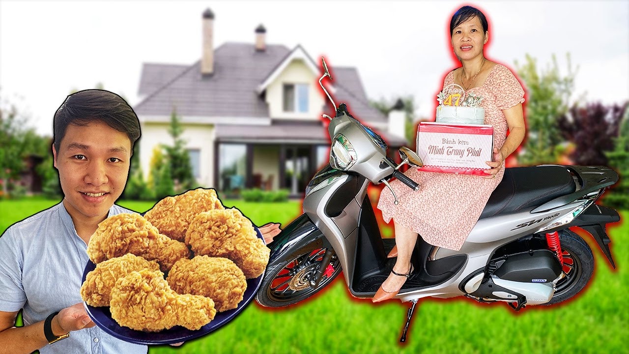 Tặng Mẹ Xe SH MODE 70 Triệu Và Làm Mâm GÀ KFC Khổng Lồ(Sinh Nhật Mẹ Yêu)