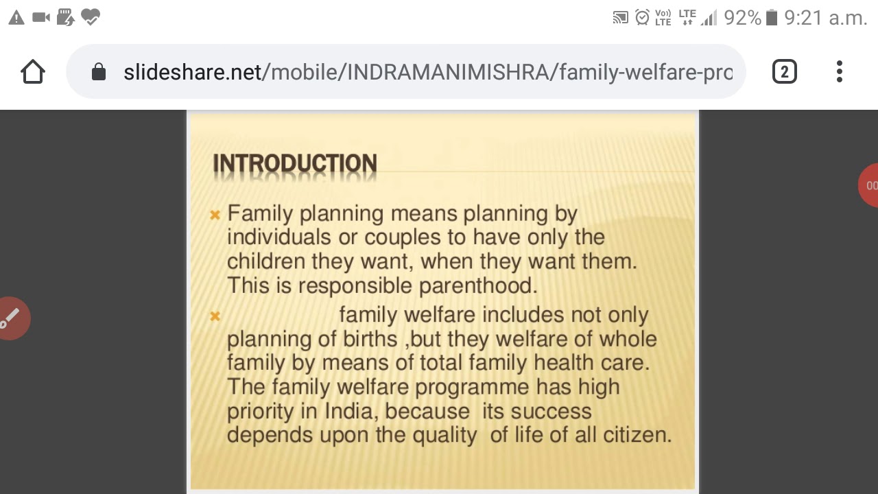 National Family Welfare Programme