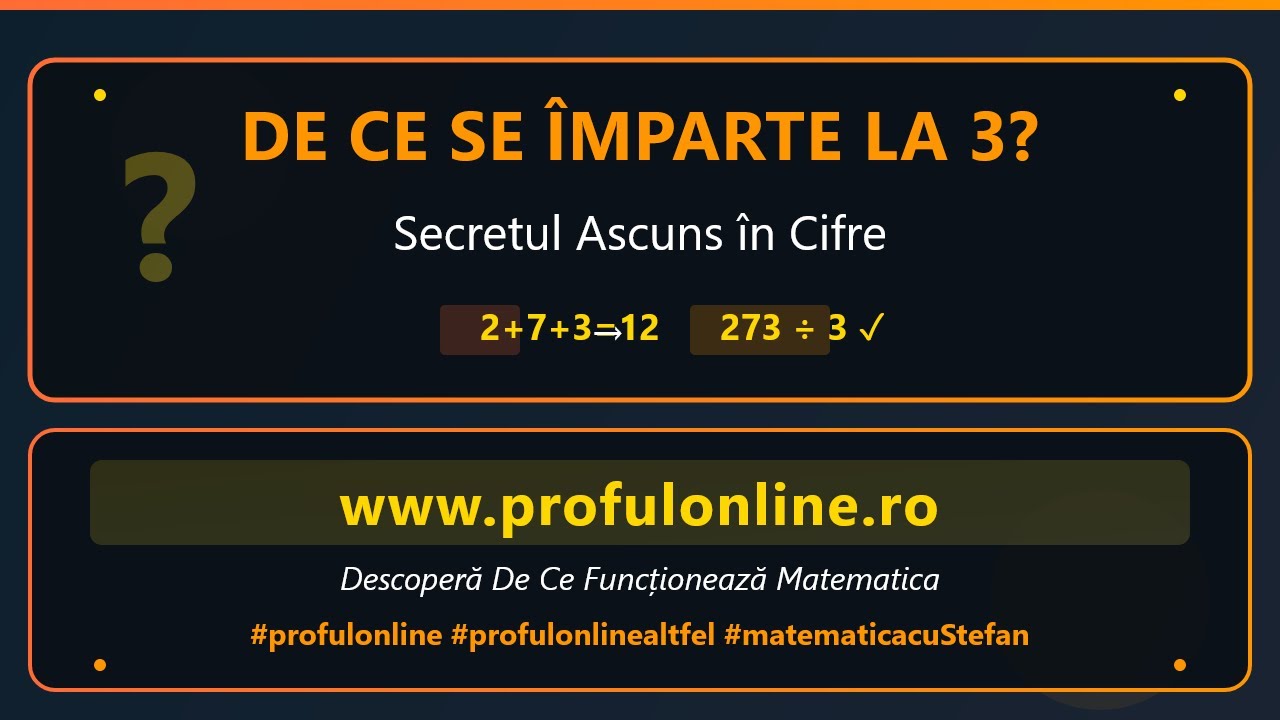 De Ce Se Împarte la 3? Descoperim Secretul Matematicii Ascuns în Cifrele Numărului