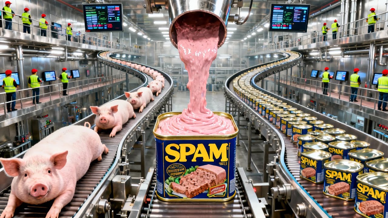 Inside the High-Tech SPAM Factory - How Millions of SPAM Cans Are Manufactured at Lightning Speed!